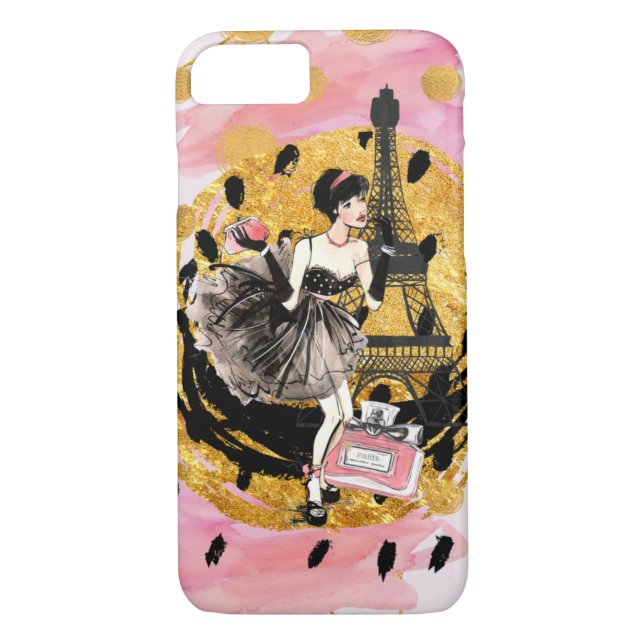 Mode-Mädchen in Paris Phonecase Case-Mate iPhone Hülle (Rückseite)