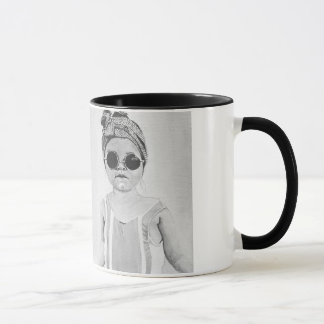 Mode-Mädchen mit motivierend Zitat Black&White Tasse (Rechts)