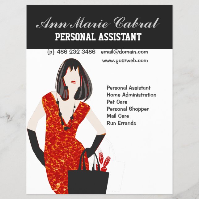 Mode Model Woman Personal Assistant Fashionista Flyer (Vorne)