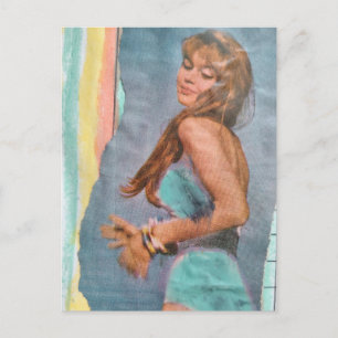 Mode Modell Frau im Jahr 1957 am Strand Postkarte