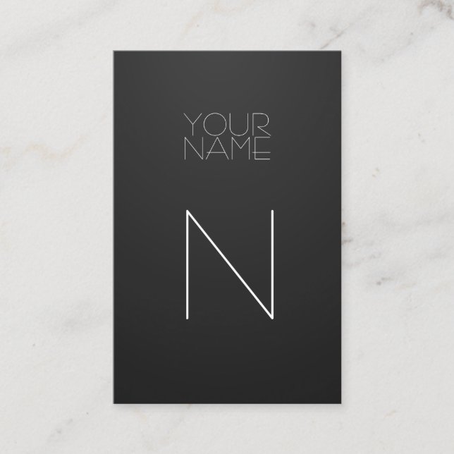 Mode-Monogramm-Schwarzes elegant Visitenkarte (Vorderseite)