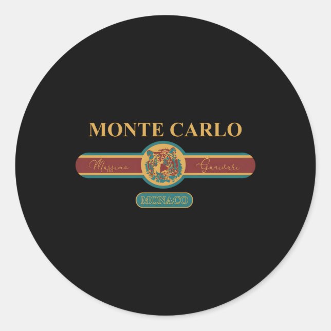 Mode Monte Carlo Monaco Urlaub Runder Aufkleber (Vorderseite)