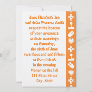 Mode multijoueur dans une invitation de mariage or