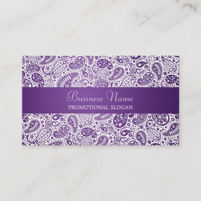 Mode-Paisley-lila berufliches Visitenkarte (Vorderseite)