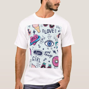 Mode Patch: Pop Art Stickers. T-Shirt