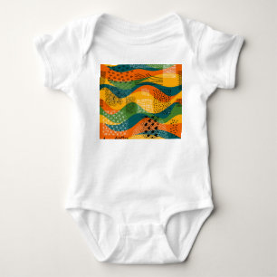 Mode-Patchwork: Entwürdigende Abstrakte Kunst Baby Strampler