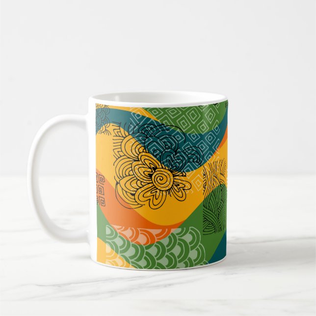 Mode-Patchwork: Entwürdigende Abstrakte Kunst Kaffeetasse (Links)