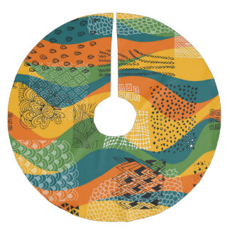 Mode-Patchwork: Entwürdigende Abstrakte Kunst Polyester Weihnachtsbaumdecke