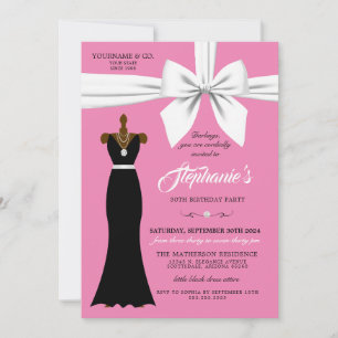 Mode rose élégant Tiffany Invitation anniversaire