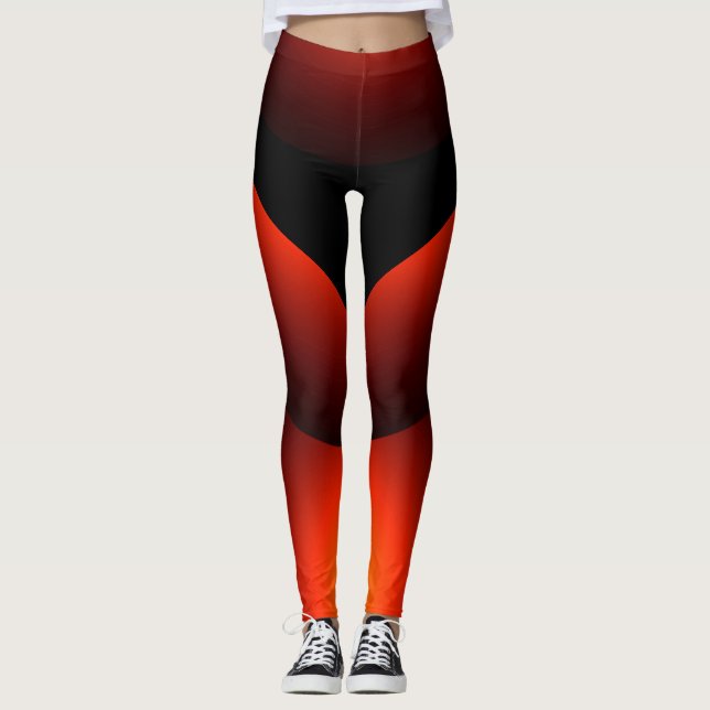 Mode-schicker Rost-Schwarz-Zeitgenosse-Designer Leggings (Vorderseite)