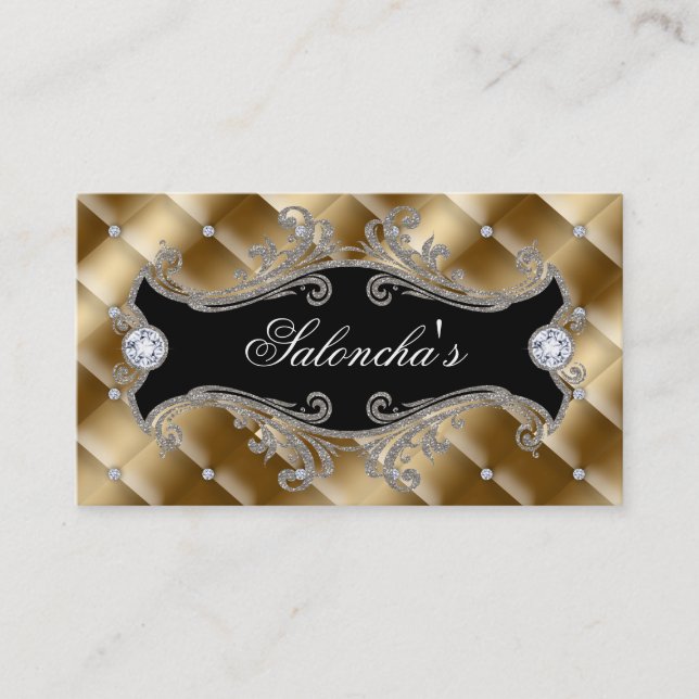 Mode-Schmuck-Maskenbildner-eleganter büscheliger Visitenkarte (Vorderseite)