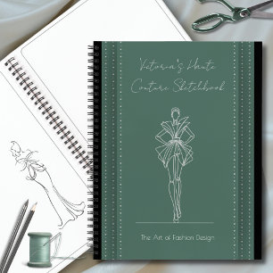 Mode-Skizzenbuch Forest Green Haute Couture Notizbuch