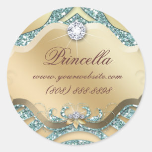 Mode Sticker Zebra Bijoux Sparkel Or Turquoise