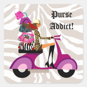 Mode Stickers Scooter Frau Purses Zebra