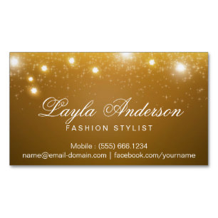 Mode-Stylist - Schimmernde Gold Glitzer Glitzern Magnetische Visitenkarte