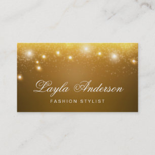 Mode-Stylist - Schimmernde Gold Glitzer Glitzern Visitenkarte