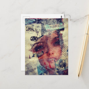 Mode-Tipps Abstrakte Mixed-Media-Collage  Postkarte
