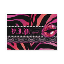 Mode VIP-Karten-Spitze-LippenZebra rosarot