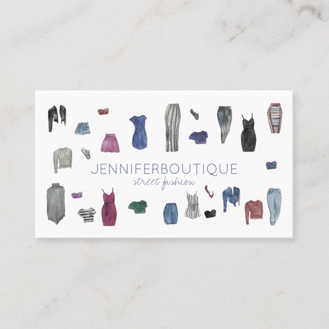 Mode Wäscherei Stylist Nähen Schneiderei Kleidung Visitenkarte (Vorderseite)