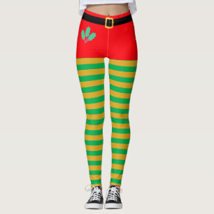 Mode-Weihnachtself gestreifte Leggings