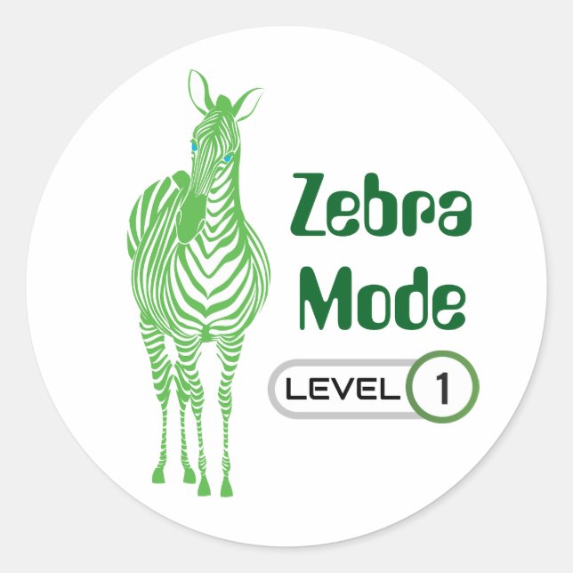 Mode Zebra Niveau 1, Autocollant personnalisable (Devant)