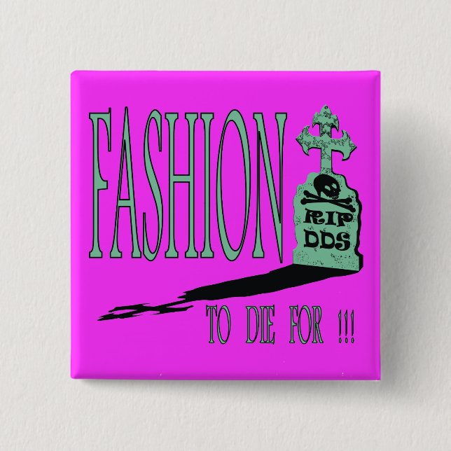 MODE ZU DIE FÜR!!! Minze/elektrisches Rosa Button (Vorderseite)