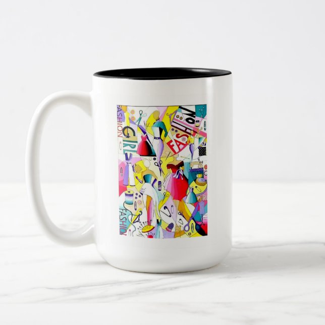 Mode Zweifarbige Tasse (Links)