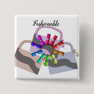 Modebeutel und Brillenknopf Button