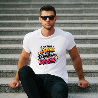 Modebewusst Verzögert Lustige Typografie T-Shirt