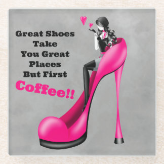 Modebewusste Dame in Stiletto Glasuntersetzer