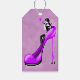 Modebewusste Dame in Stilettos Geschenkanhänger