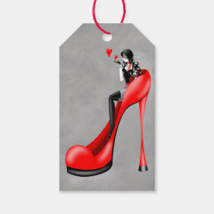 Modebewusste Dame in Stilettos Geschenkanhänger
