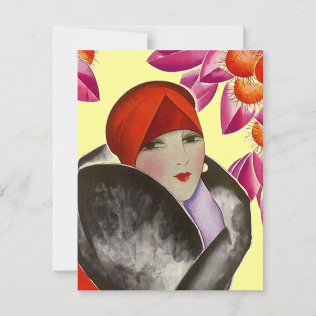 Modebewusste Lady-Einweihung Brunch Nachmittagstee Einladung (Vorderseite)