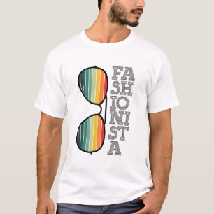 Modebewusste, Retro-Sonnenbrille T-Shirt