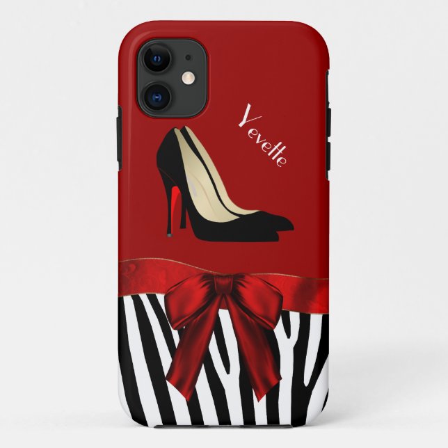 Modebewusstes Red & Zebra Print iPhone 5 Fall Case-Mate iPhone Hülle (Rückseite)