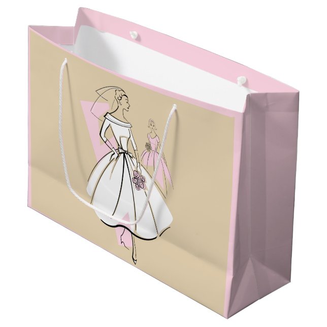 Modebriefe neutrale Gruppe Geschenktasche groß pin Große Geschenktüte (Vorderseite Schrägansicht)