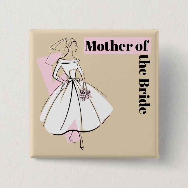 Modebriefe neutrale Mutter des Brideplatzes Button (Vorderseite)