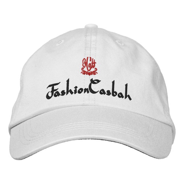 ModeCasbah White Bestickte Kappe (Vorderseite)