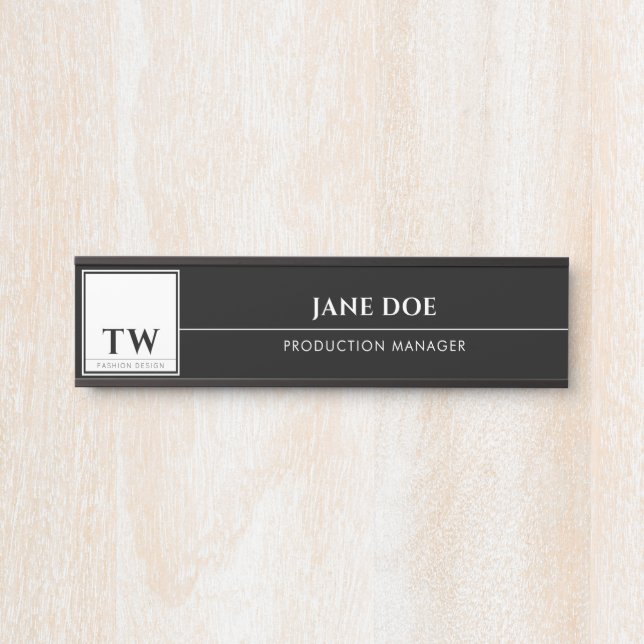 Modedesign Black Türschild (Vorderseite )