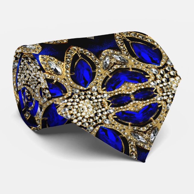 Modedesign der türkisblauen Marine Blaues Gold Krawatte (Gerollt)