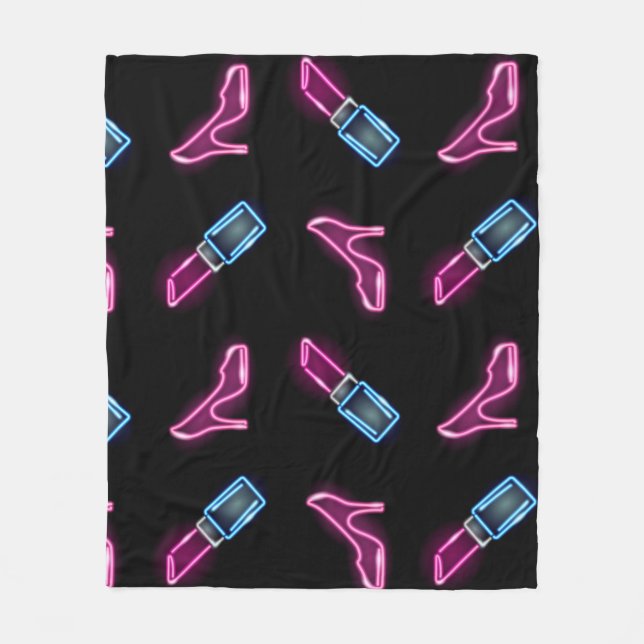 Modedesign mit Neon Icons. Fleecedecke (Vorderseite)