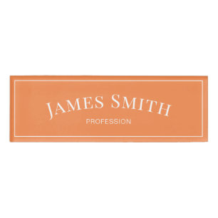 Modedesign Nectarine Orange: Elegant Minimalistisc Namenschild