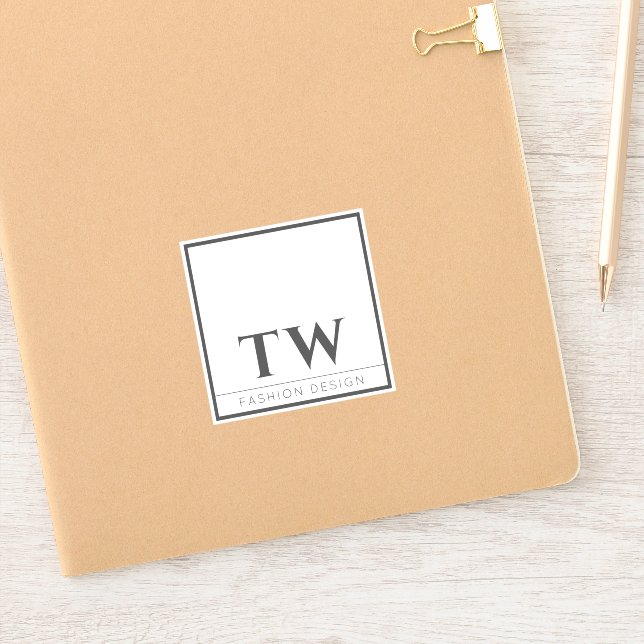 Modedesign weiß aufkleber (Notizbuch)