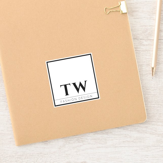 Modedesign weiß aufkleber (Notizbuch)