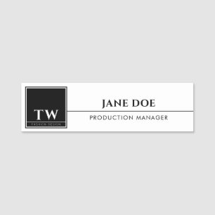 Modedesign weiß namensschild