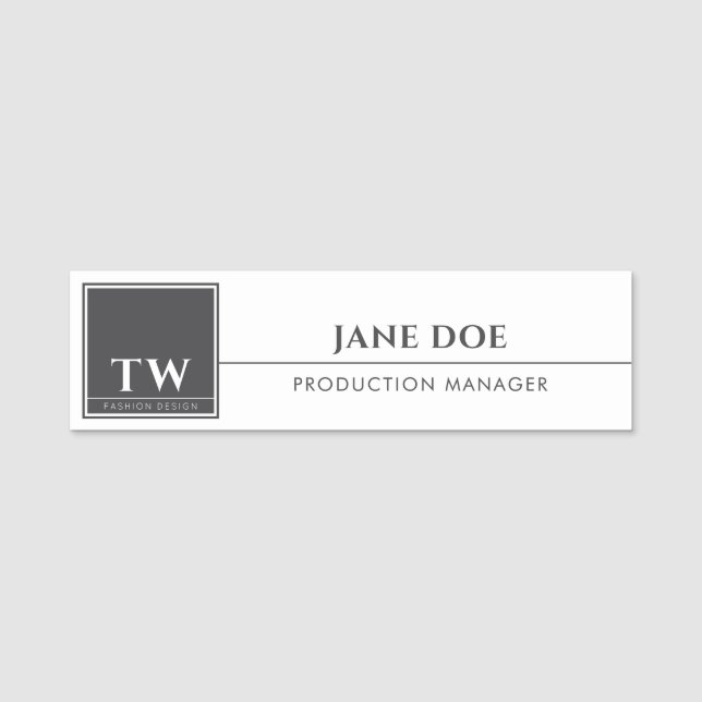 Modedesign weiß namensschild (Vorderseite)