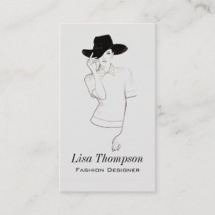 Modedesigner Lady Hat Business Card Visitenkarte