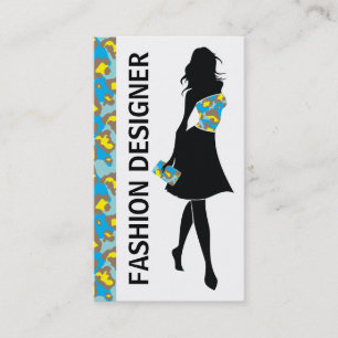 Modedesignerin blau-gelbe Panther drucken Visitenkarte