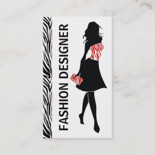 Modedesignerin Schwarz-Weiß-Zebradruck Visitenkarte