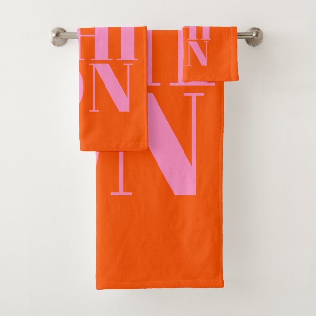 Modedrucke orange und rosa Präfektion Moderne Deko Badhandtuch Set (Insitu)